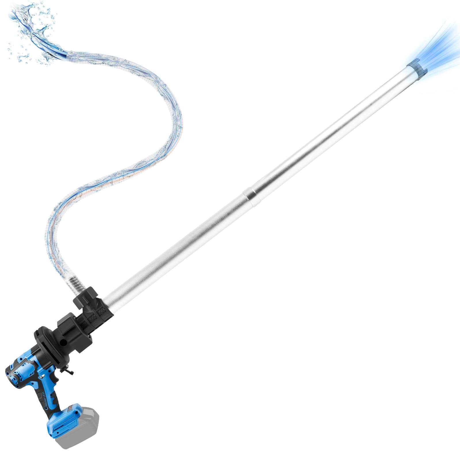 Bürstenlon Pompe de récupérateur d'eau de pluie pour Makita 18 V, compacte 10 000 tr/min, 2 vitesses, pompe à pompe portable avec sortie 3/4" 791 GPH, pour piscine/jardin/étang, camping-car
