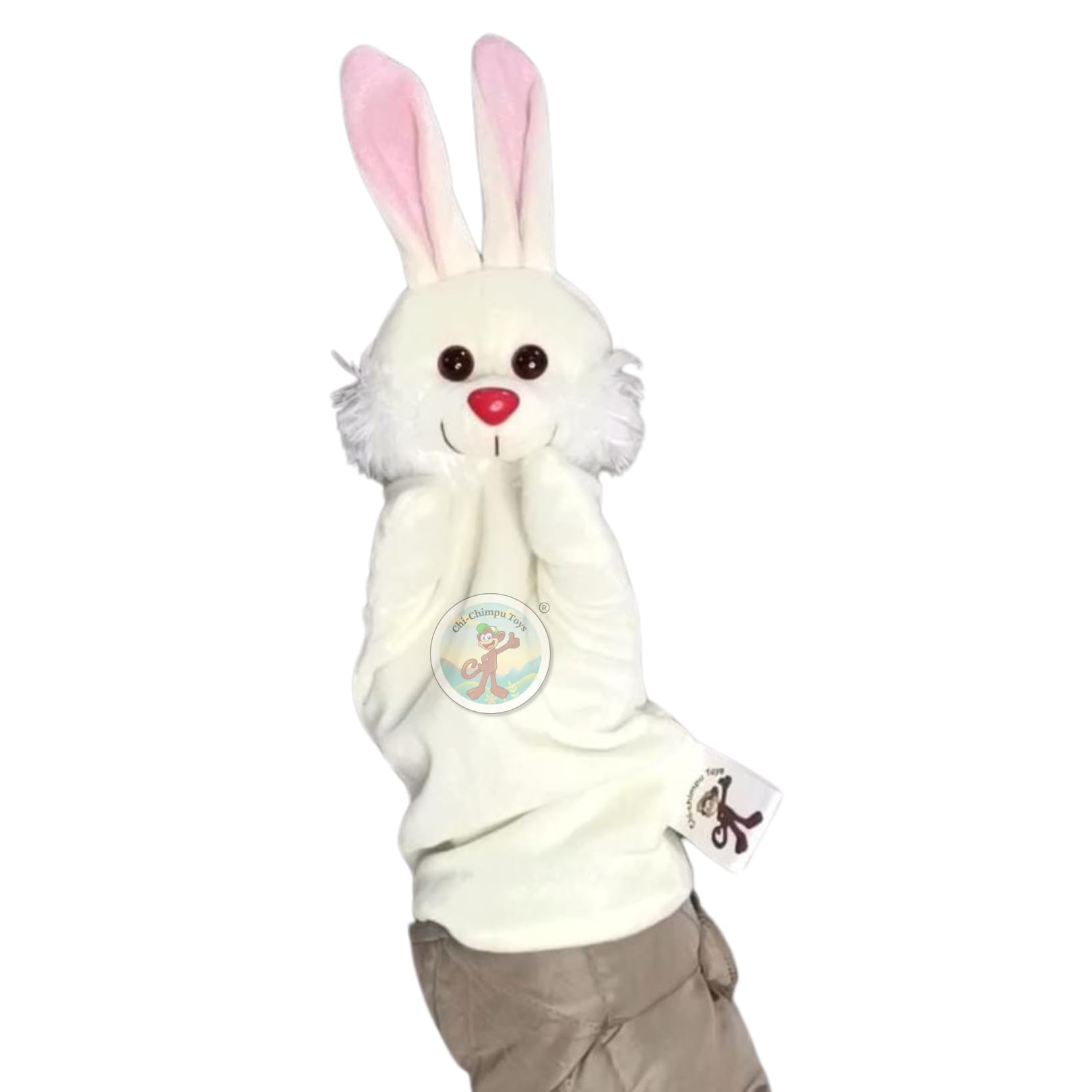 CHI-CHIMPU TOYS Cute Rabbit Hand Puppet for Kids | Plush Bunny Puppet Toy | Finger & Hand Puppets for Storytelling, Role Play & Interactive Learning | Educational Toy for Toddlers & Kids
