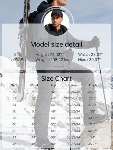 FREE SOLDIER Herren Winter Thermo Skihose Softshell Vlies Gefüttert Outdoor Hose Taktische Wasserdicht Langlaufhose für Jagd Trekking und Fahrrad
