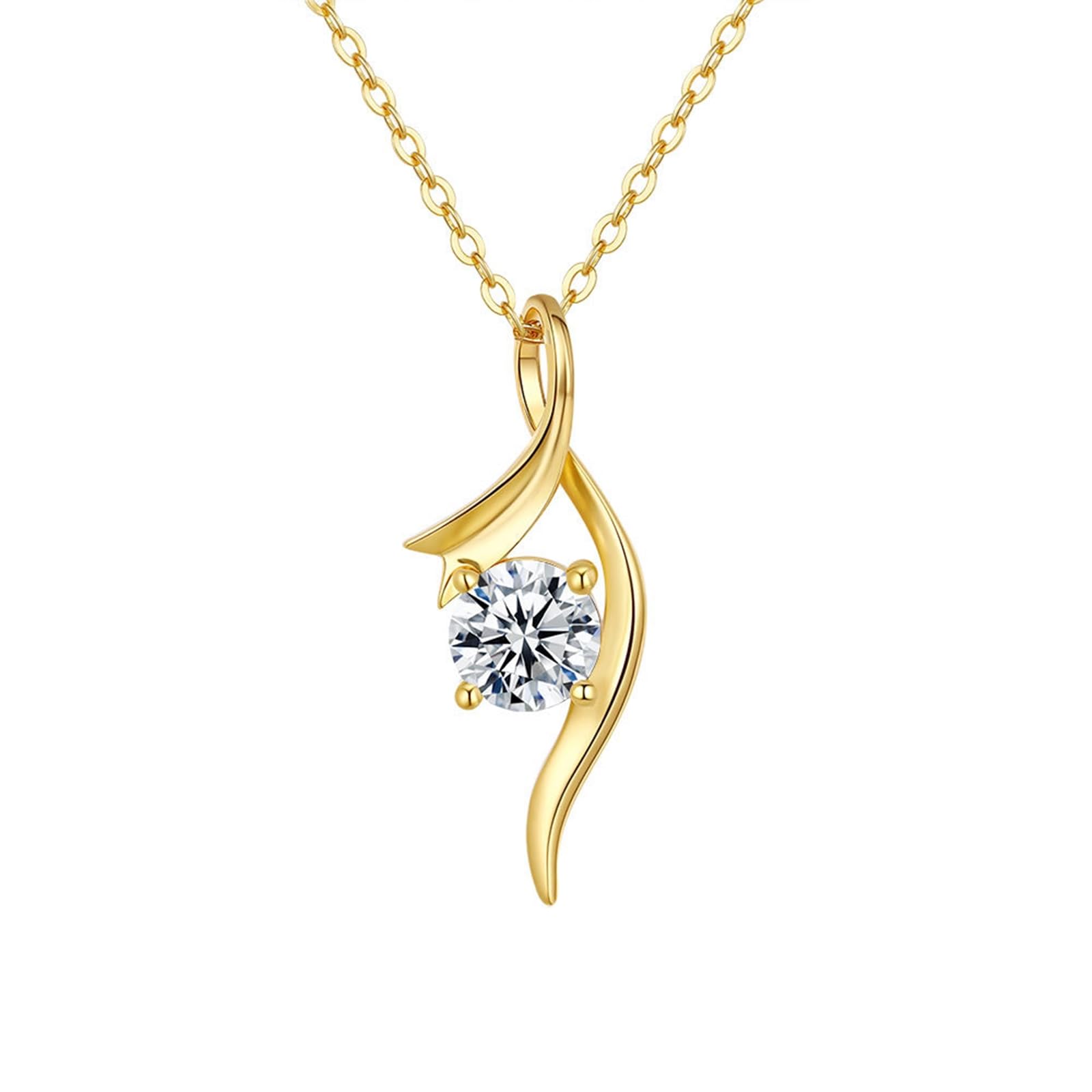 Collar infinito de oro de 9/14/18 quilates para mujer, collar con colgante redondo de moissanita de 1 quilate, oro real