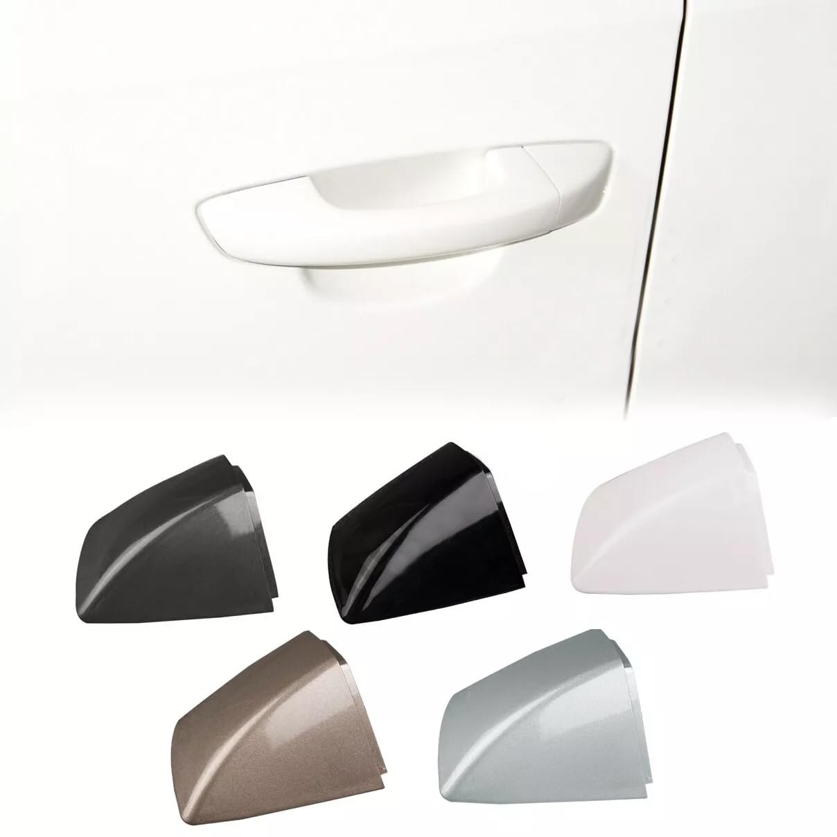 Front Left Side Door Handle Cover Lock Cylinder Cap for VW Passat 2011 2012 2013 2014 2015 2016 2017 2018 Golf 6 (White)