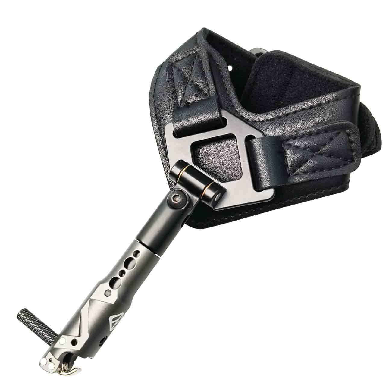 THREE ARCHERS Archery Bow Release Quick Shot Release Magnetic Auto-Trigger Single-jaw Release with Leather Buckle Wrist Strap Compound Bow Release Aid