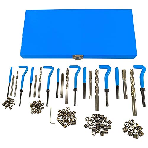 Haskyy Gewinde Reparatur Satz 131 tlg I M5,M6,M8,M10,M12 I Innen- Gewinde, Gewindebohrer I Einsätze Hülsen