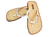  Cinnea® PERLEN Wellness Zimt-Latschen Sandale BohoChic Zehentrenner (40/41)