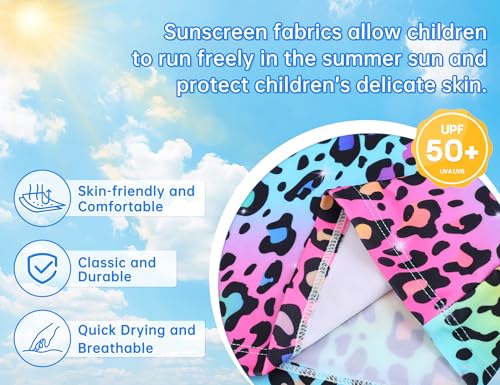 Image of Girls Tankini Swimsuit UPF50+ Ruffle 2 Piece Bathing Suit Full Coverage Kids Swimwear Ages 2-14 Years