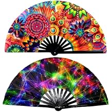 Folding Hand Fan Lightweight & Decorative Collapsible Hand Fan for Summer, Travel, Wedding, Party, Cosplay, Gifts Portable Elegant Handheld FanStyle-1