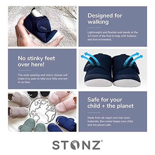 Stonz Cruiser Sneakers - Soft Baby Boy Shoes And Baby Girl Shoes, Breathable Baby Sneakers And Toddler Shoes, With Wide Opening And Adjustable Strap Closure, Walking Shoes For Babies, Age 6- 24 Months #TOP2