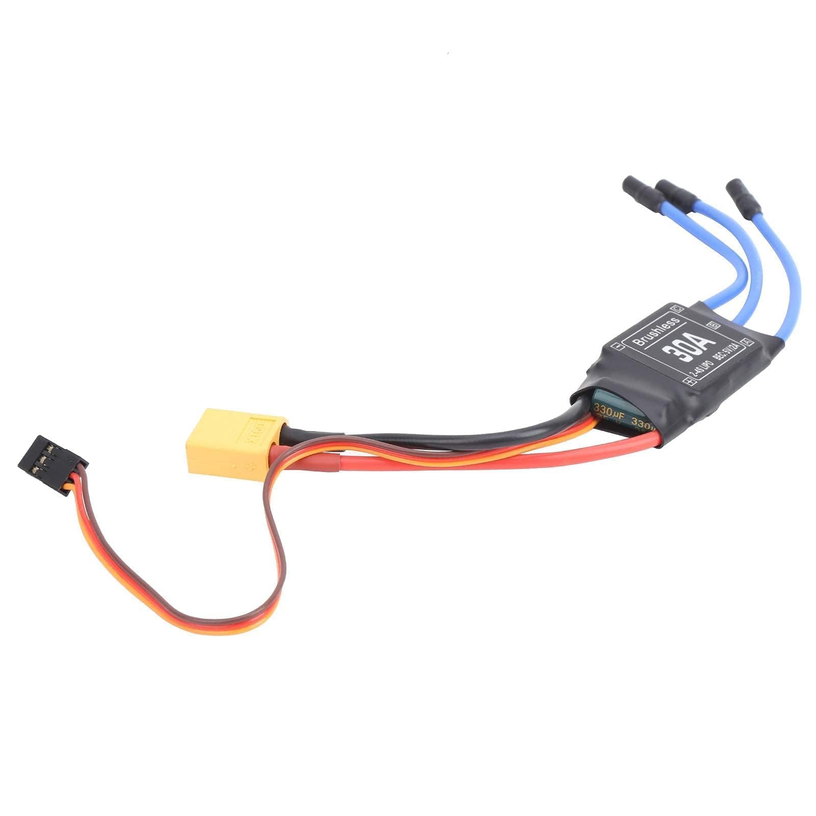 Agatige 30A RC Electric Brushless Motor Controller, ESC Speed Controller with XT60 Plug and BEC Output for RC Remote Control Drone, RC Airplane, Helicopter and FPV