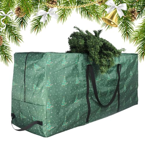 Bolsa de almacenamiento de Navidad impermeable con asas para árbol de Navidad artificial rojo 2