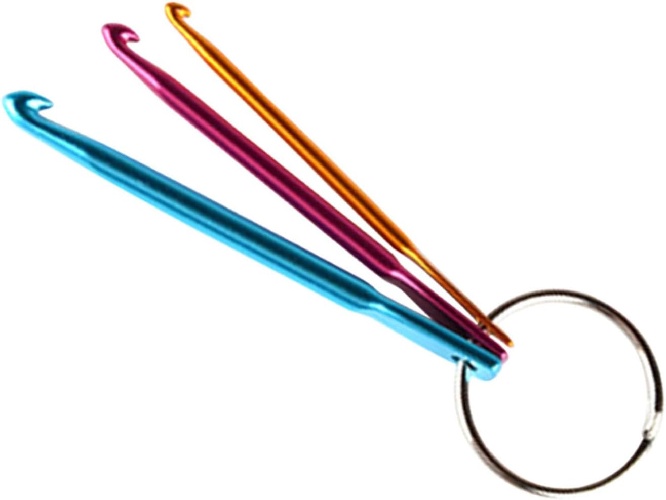 Mini Key Chain Aluminum Crochet Hook Set 3Pcs 3 4 5mm Travel Tool