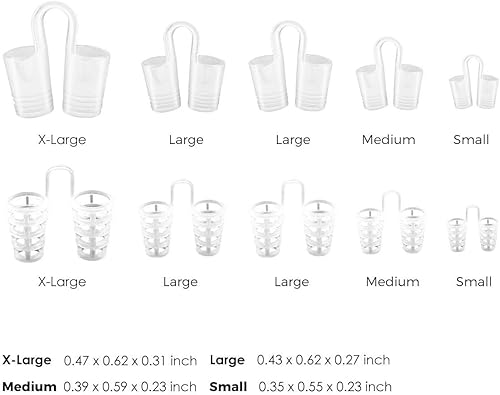 Miniatura 5 de Dispositivo antironquidos para diferentes tipos de ronquidos (paquete de 30) - Viene con rejillas de ventilación, clips de nariz y tiras nasales -