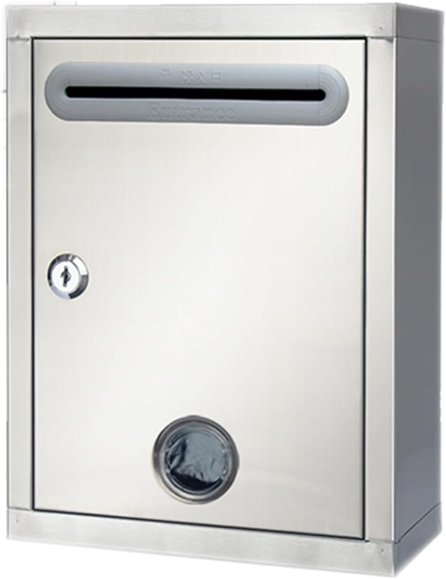 Locking Metal Mailbox Outdoor Wall Mounted Mailboxes Flip Top Durability Opening Full Opening Door Design Wall Mounted Parcel Boxes with 4 Holes