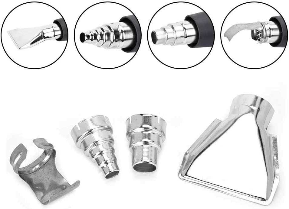 Tbest Heat Gun Tips,Mini Heat Gun Accessories,Heat Gun Nozzle 4Pcs Heat Gun Air Nozzles Electric Kit Accessories Industrial Tools Shrink Wrap
