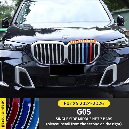 Image of M-Colored Stripe Grille Insert Trims for BMW Accessories, ABS Car Accessories for BMW Grill Stripes X5 G05 2024 2025 2026 7-Beam