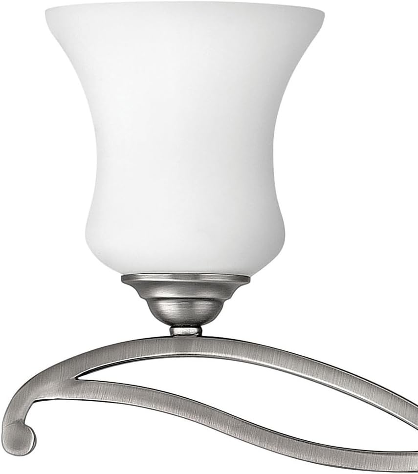 Hinkley Brooke Transitional Three Light Bathroom Vanity Fixture, Antique Nickel