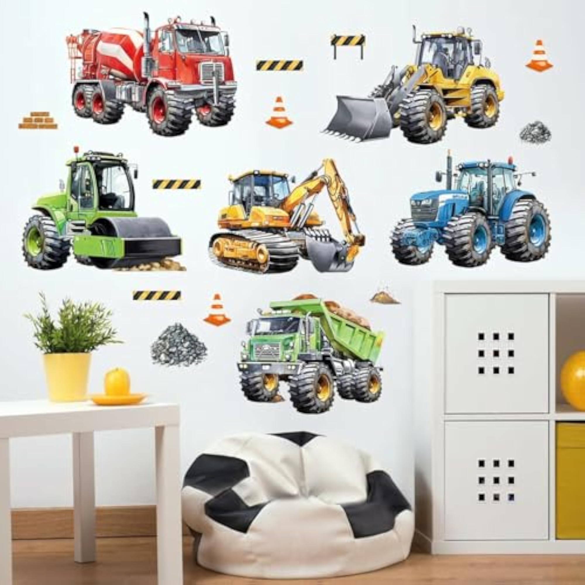 Children's Room Wall Sticker, Vehicles & Tractors Design