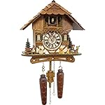 Cuckoo-Palace German Cuckoo Clock - Blackforest Hillside Chalet with Wonderful Animals with Quartz Movement - 10 1/4 inches Height
