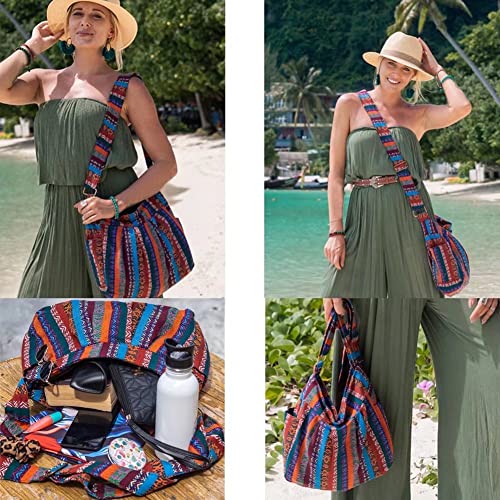 Image of Casual Large Durable Fabric CrossBody Hobo Shoulder Messenger Travel Purse Wallet Handbag Tote Bag