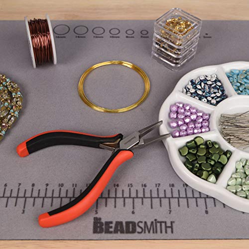 Alicates de nariz plana Beadsmith de 127 mm abrazadera mango ergonómico resorte 8
