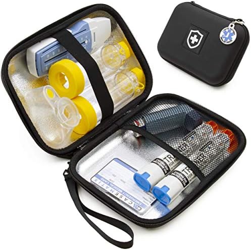 Casematix 8 Inch Insulated Asthma Inhaler Medicine Travel Bag Case Compatible with Inhaler Spacer , Masks and More , Includes Case Only