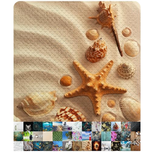 Sanilo Badematte 53 x 53 cm, rutschfeste Duschmatte für Dusche und Badewanne, Antirutschmatte maschinenwaschbar und schimmelresistent (Sanibel)