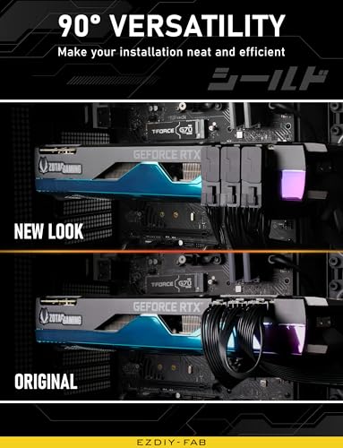 Adaptador PCIe 8 pines conector angular 90 grados negro inverso tarjeta gráfica GPU EZDIY-FAB 3