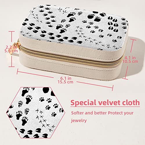 Boîte à bijoux patte de chat compacte avec compartiments bagues et colliers - 6