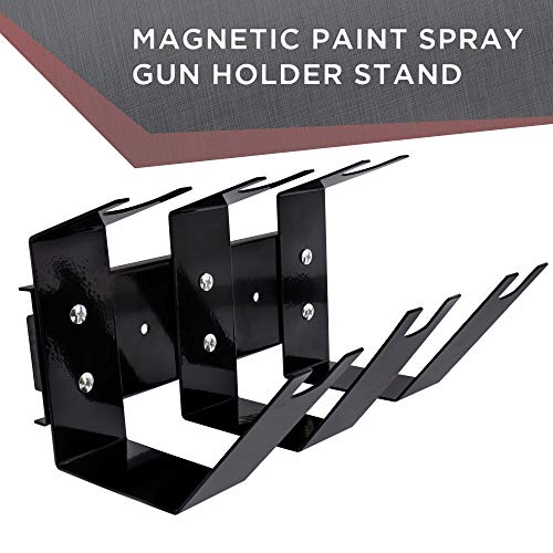 Tcp Global Magnetic Paint Spray Gun Holder Stand, Holds 3 Gravity Feed, Siphon Or Pressure Feed Hvlp Guns - Attach To Spray Booth Wall, Paint Mix Room, Workstation Cabinet, Body Shop Or Garage Wall #TOP1