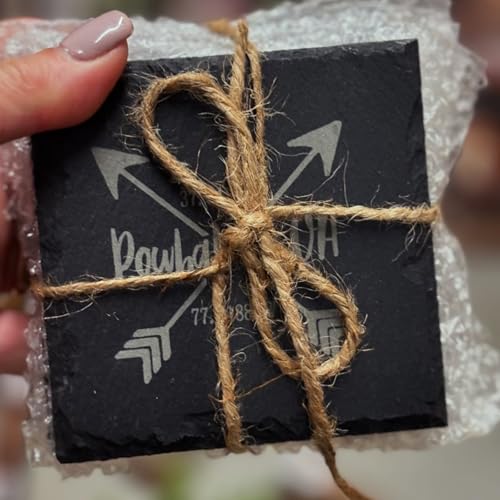 ZOOFOX 24 Pieces Drink Coasters, 4 Inch Square Slate Stone Coaster with 3 Holders, Handmade Coasters Set for Bar Kitchen Home Decor by ZOOFOX - Image 9