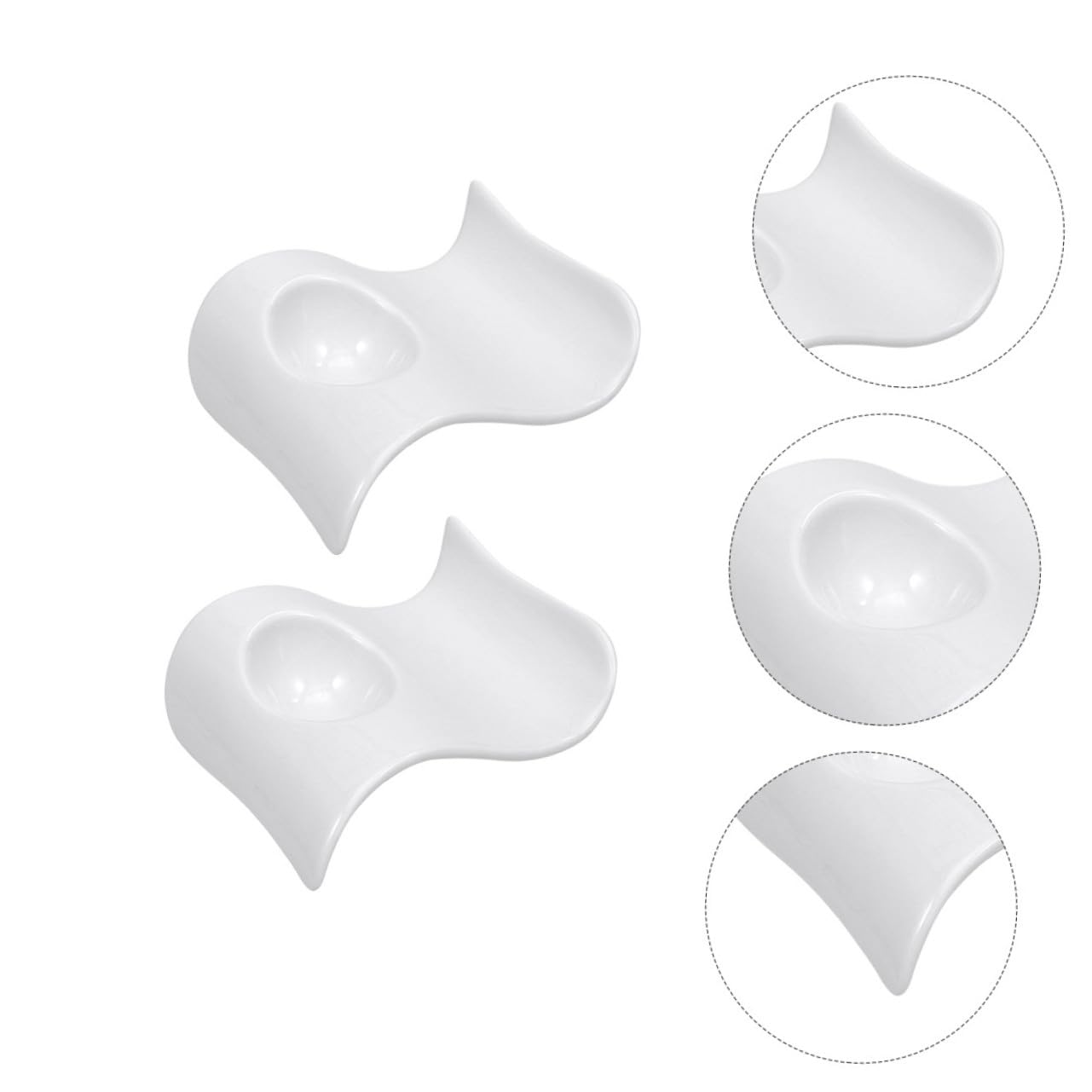 6 Coquetiers en Céramique Blanche Élégants et Modernes, Supports à Œufs Légers Petit-déjeuner, Service Pratique et Décoratif en 6 Pièces