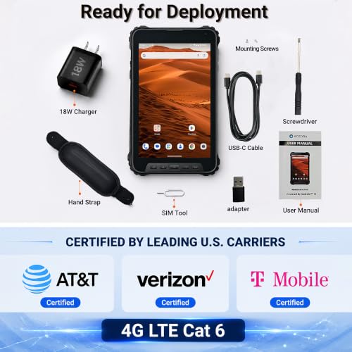 Image of AOZORA K8 Active 8 inch Rugged Android Tablet, 4G LTE, IP69K, Night Vision