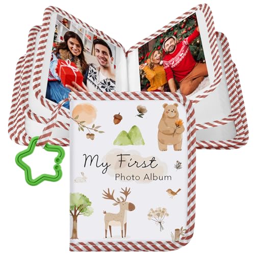 My First Baby Family Album, 17 Photos, Soft Cloth, Woodland