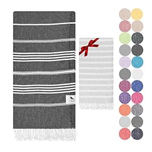 Beach towel – Turkish Beach Towels and Hand Towel. Ultrathin, Lightweight, Quick-Drying and Soft Cotton Beach Towels for Adults. Perfect for Beach, Pool, SPA, Gym, Yoga, Bathroom (94x180cm+40x100cm)
