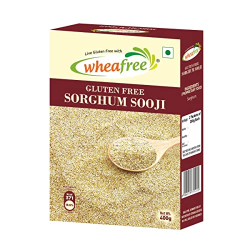 Image of Wheafree Gluten Free Sorghum Sooji (Pack of 2 x 400g Each) | Rich in Vitamins, Iron, Minerals & Micronutrients | Rich in Fiber and Protein | Diabetic Friendly