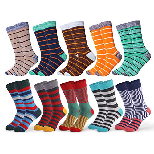 Image of HHX YONLEE Dress Socks 5 /6 /10 Pairs Crew Argyle Colorful Cotton Novelty Casual Happy Fun