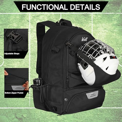 image for WOLT Lacrosse Bag- Extra Large Lacrosse Backpack for All Sport Gear-Tw