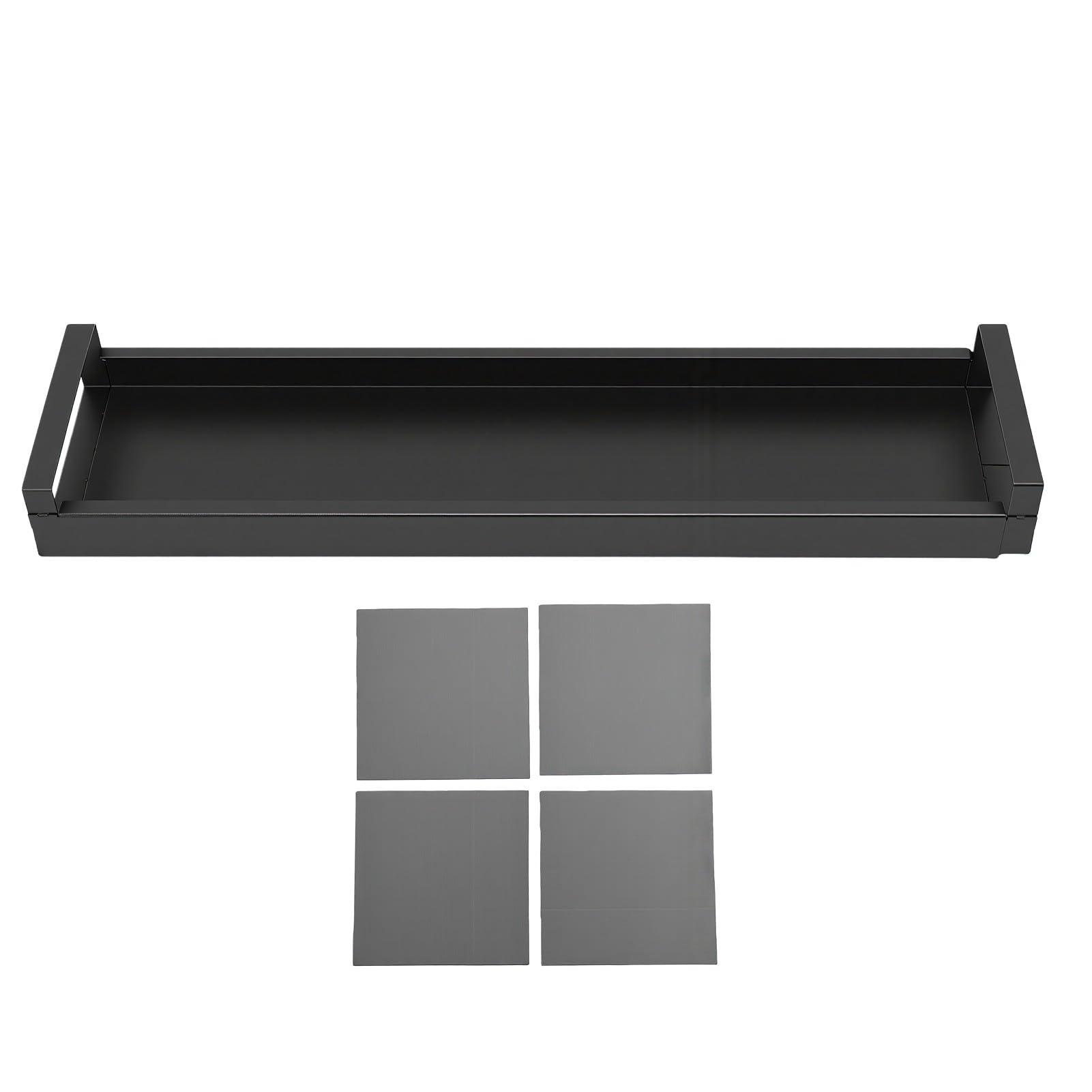Magnetisches 30-Zoll-Herdregal, 16 Bis 30 Zoll Ausziehbar über Dem Herdregal-Organizer, Gewürzregal aus Karbonstahl für Küchengewürze (BLACK)