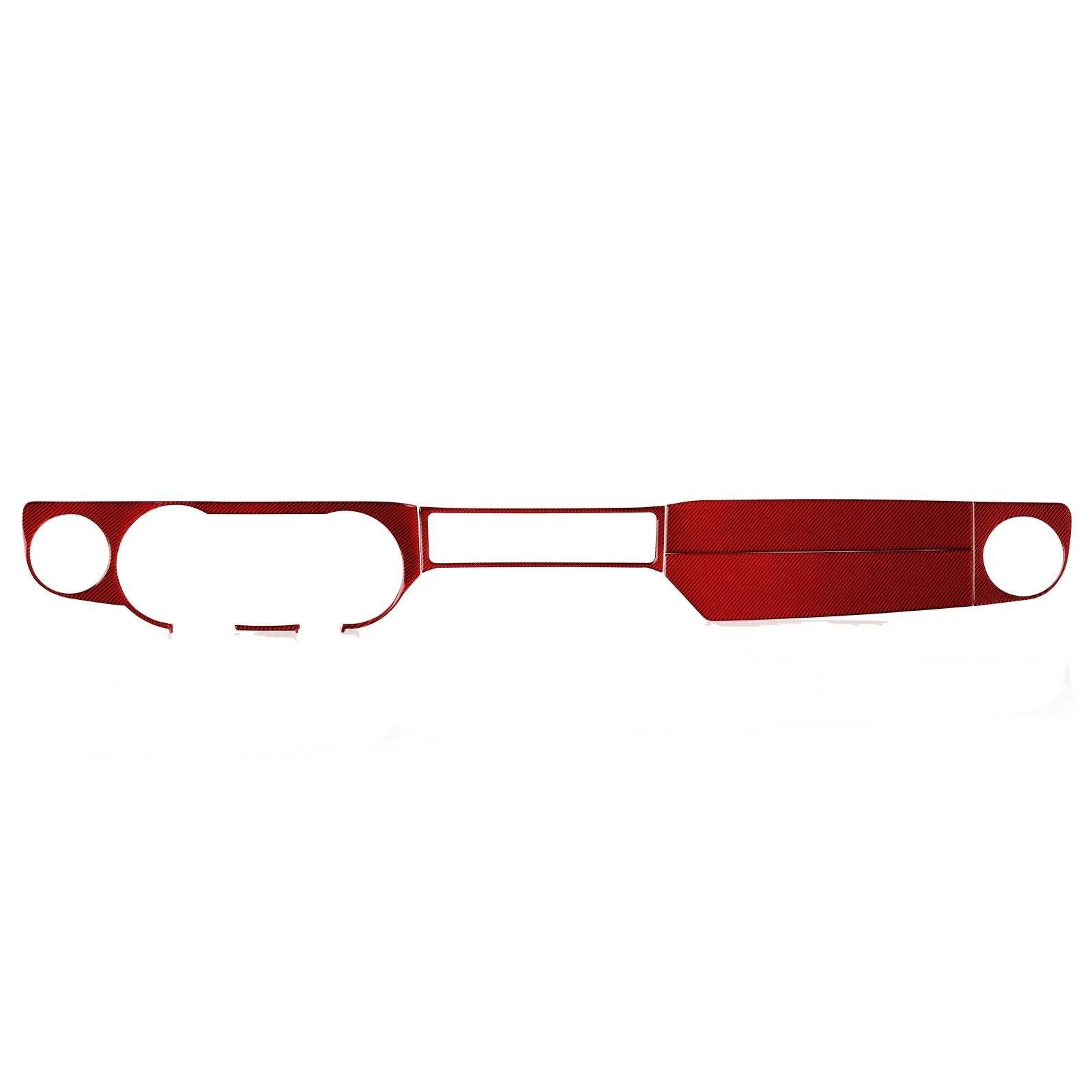 Car Interior Dashboard Panel Trim Strips Instrument Stickers Accessories for Ford for Mustang 2009-2014 Decorative(Rosso)