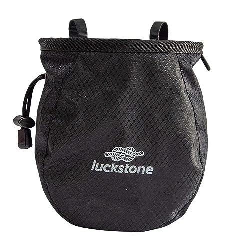 DeeRace チョークバッグ ロッククライミング用 ボルダリング用チョークバッグ ウエストポーチ 巾着式 広い開口部 ジムチョークバッグ ウェイトリフティング用 ロッククライミングギア 携帯便利, ブラック