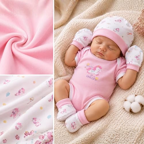 Image of A.T.U.N. (ALL THINGS UBER NICE) Premium Newborn Baby Gift Set (13 Pieces) | 100% Cotton Baby Clothing Set | 0-3 Months | Baby Shower and Welcome Gift Box