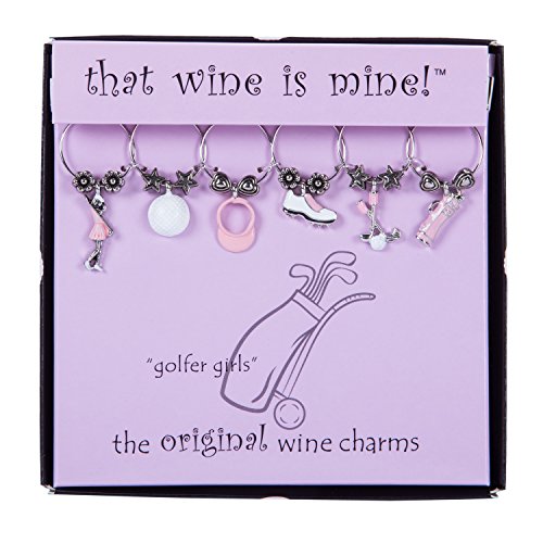 Golfer Girls Wine Charms Set of 6