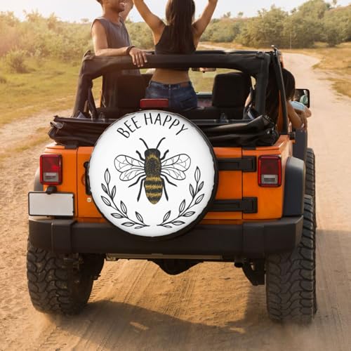 Image of Bee Spare Tire Cover Dust-Proof Wheel Tire Cover Fit Trailer, RV, SUV and Many Vehicle 17 Inch