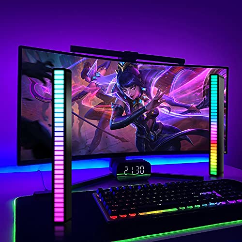 Tomoral Sound Control Rhythm Lights,32 Independent Led Spectrum Sensing Light,Voice Activated Atmosphere Light,For Cars, Computer Desktops, Games, Parties #TOP3