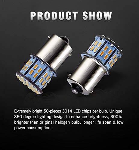 Antline 1156 1141 1003 7506 Ba15S Led Bulbs Warm White/Yellow 20-Packs, Super Bright 3014 50-Smd Led Replacement For 12 Volt Rv Camper Trailer Boat Trunk Interior Lights #TOP1