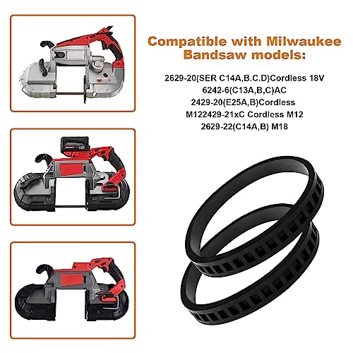 2 Pack 45-69-0030 Blade Pulley Tires Compact Band Saw Replacement For Milwaukee Bandsaw 2629-20 6242-6 2429-20 #TOP5