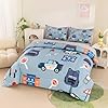 DYcolor Cartoon Grey Police Car Kids Bedding Set, 5-Piece Policeman Vehicles Soft Comforter, Pillowcases, Fitted and Flat Sheet for Boys' Bedroom Decor (Grey (5pcs), Twin) #1