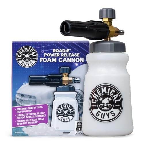 Chemical Guys, Adjustable Foam Cannon for Pressure Washers, 32 oz | Thick clinging snow foam for a safe pre-wash, adjustable foam control knob and quick-connect fitting for pressure washers - image 1