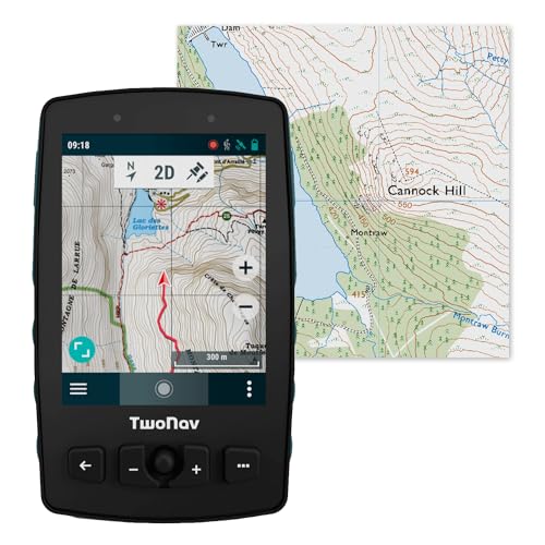 TwoNav Aventura 2 Plus + Great Britain Topo Mapa Completo, GPS de Mano con Pantalla de 9,4 cm de Ancho, Botones y Joystick para montañismo, montañismo, Senderismo o Senderismo. Color Turquesa