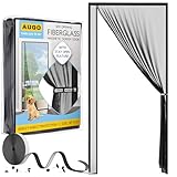 AUGO Fiberglass Magnetic Screen Door Reversible Left Right Side Opening - Self Sealing, Heavy Duty, Hands Free, Keeps Bugs Out - Pet and Kid Friendly - Patent Pending Keep Open Feature – 38” x 83”