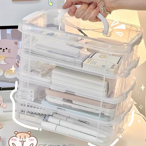 Boîte de rangement de table pour maquillage et papeterie compacte